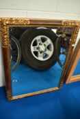 A Deknudt Decora Art gilt frame wall mirror having hardwood inlays, portrait or landscape