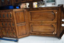 A nice quality reproduction bureau bookcase , labelled Drexel Heritage, dimensions approx. H224