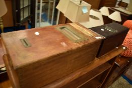 Two vintage wooden till/cash registers