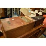 Two vintage wooden till/cash registers