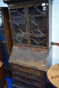 An early 20th Century mahogany bureau bookcase, approx height 201cm, width 82cm