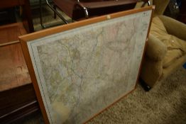 A custom OS landranger 1:50,000 scale map, centred on Kirkby Lonsdale, framed size approx 105 x