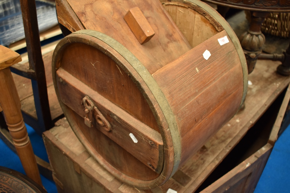 An Antique table top wooden butter churn