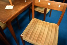 A 1960s Troeds teak dining table and set of six chairs, the original bill of sale from 1963 being