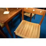 A 1960s Troeds teak dining table and set of six chairs, the original bill of sale from 1963 being