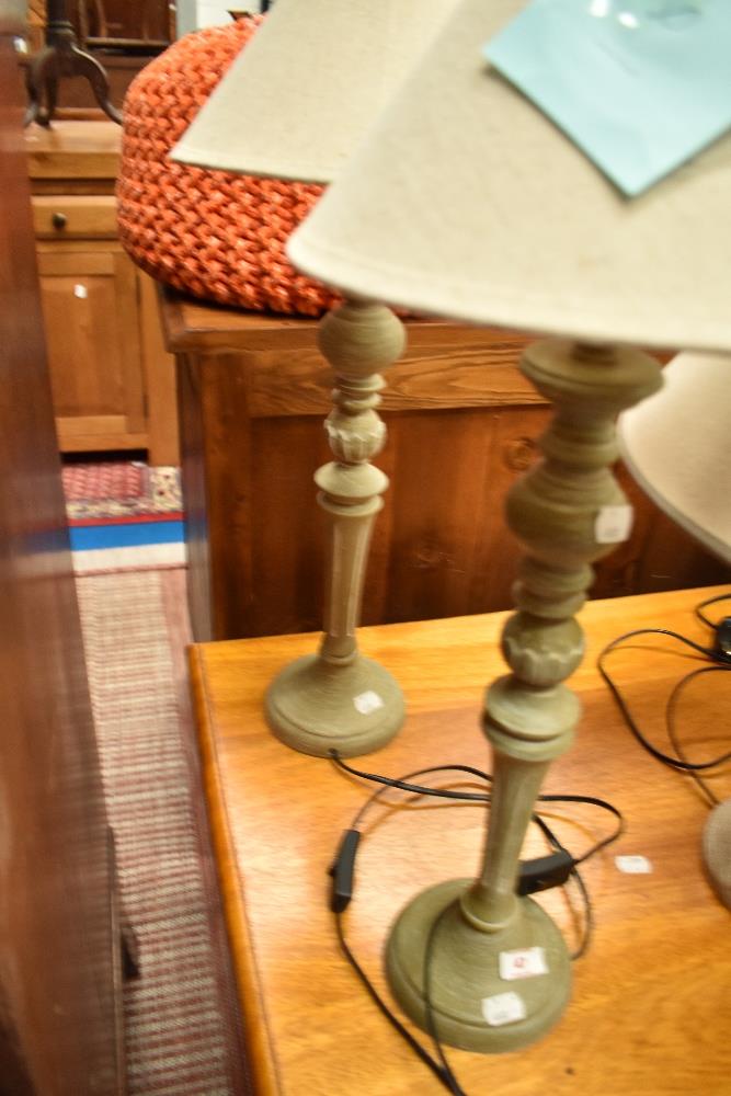 A pair of modern table lamps