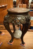 A 19th Century Chinese carved plant stand, height approx. 61cm