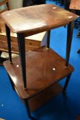 A vintage occasional table and tea trolley