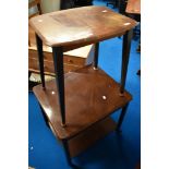 A vintage occasional table and tea trolley