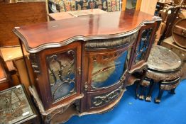 A Victorian mahogany chiffonier base, width approx. 122cm