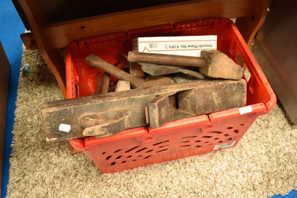 A selection of vintage woodworking planes etc