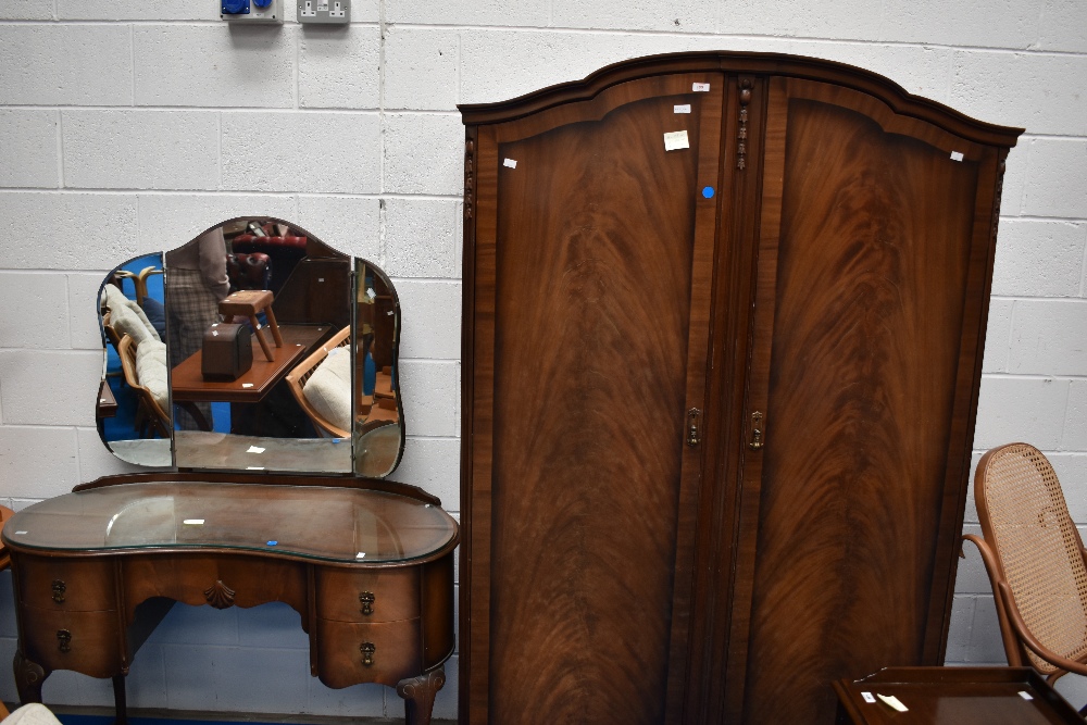 An early 20th Century walnut two piece bedroom suite