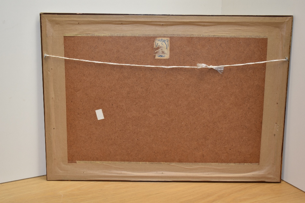 20th Century French School, watercolour, A Dutch canal landscape with windmill, signed 'F. le Blanc' - Image 4 of 4