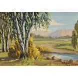 W.A. Morrison (20th Century), oil on board, A vibrant landscape depicting trees to the left hand