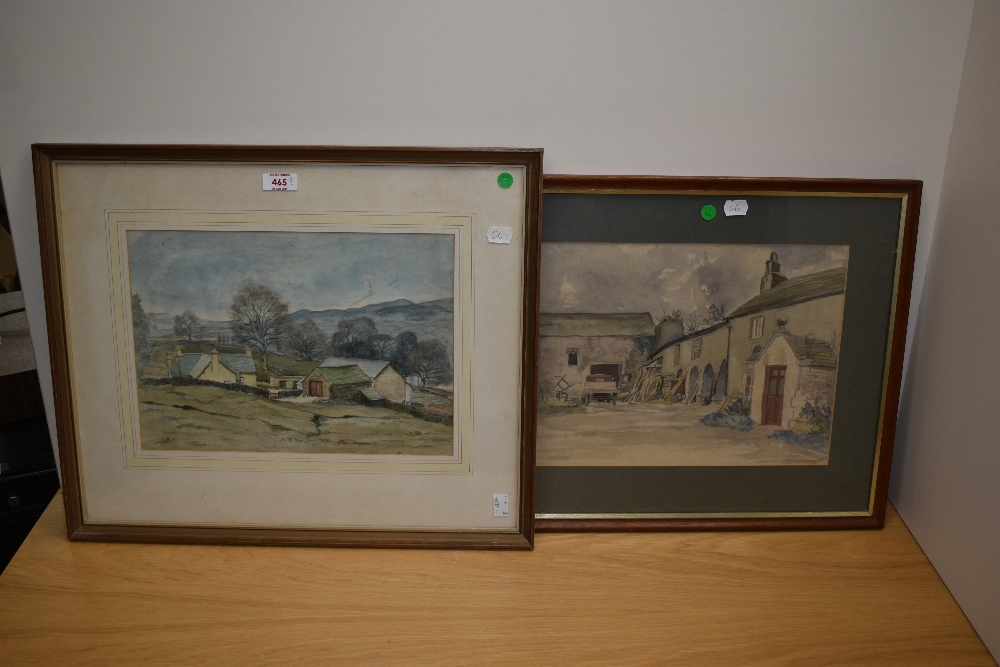 20th Century British School, two watercolours, Illustrations of a farmstead and a farm yard, both fr