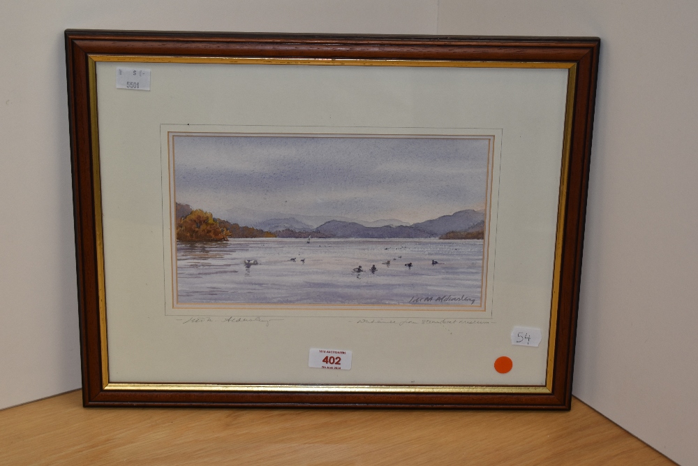 *Local Interest - Jill M. Aldersley (1943-2007, British), watercolour, 'Windermere from Steamboat - Image 2 of 4
