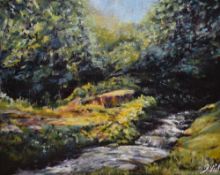 *Local Interest - Jennifer Wheten (1941-2021, British), acrylic on board, 'Summer Stream (Howgills