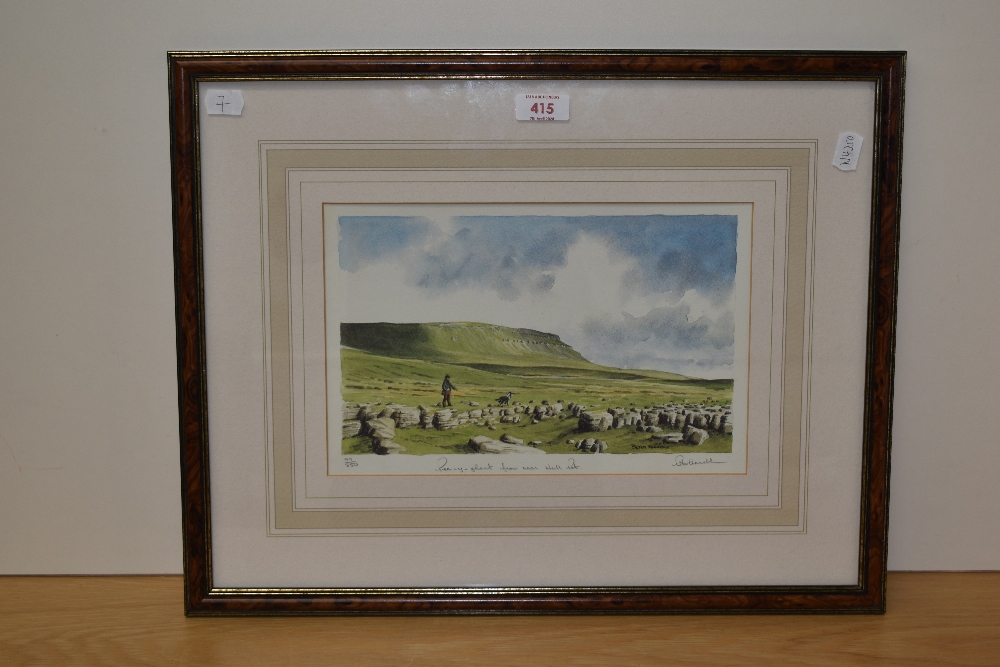 *Local Interest - After Peter Annable (20th Century, British), coloured print, 'Pen-y-Ghent from - Image 2 of 4