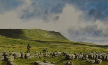 *Local Interest - After Peter Annable (20th Century, British), coloured print, 'Pen-y-Ghent from