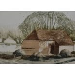 Michael Chaplin (b.1943, British), aquatint, 'Barn at Headcorn', signed to the lower right,