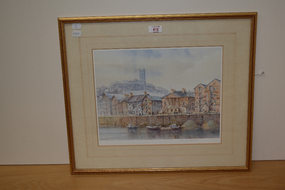 *Local Interest - After Mario Ottonello (20th Century, British), coloured print, 'St George's Quay', - Image 2 of 3