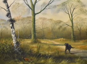 David Waller (b.1948, British), oil on canvas, A country sporting depiction with labrador and