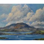 20th Century British School, oil on canvas, 'Sailing Roaring Water', signed indistinctly to the