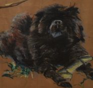 20th Century School, pastel on paper, A Pyrenees Mountain dog, framed, mounted, and under glass,