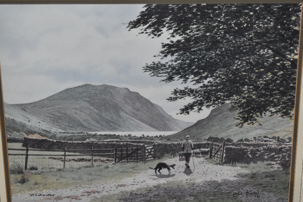 *Local Interest - After T.Leslie Hawkes (20th Century, British), coloured prints, 'Wastwater' (x2) - Image 3 of 5
