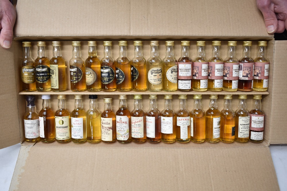 Thirty Two miniature bottles of Whisky including 10 Glenturret 1967, 1968 & 1972 etc, 7 Gordon - Image 2 of 2