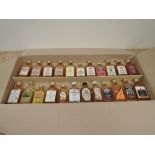 Twenty Three flat miniature bottles of Single Malt Whisky including Tomintoul, Jura, Glen Grant, Old