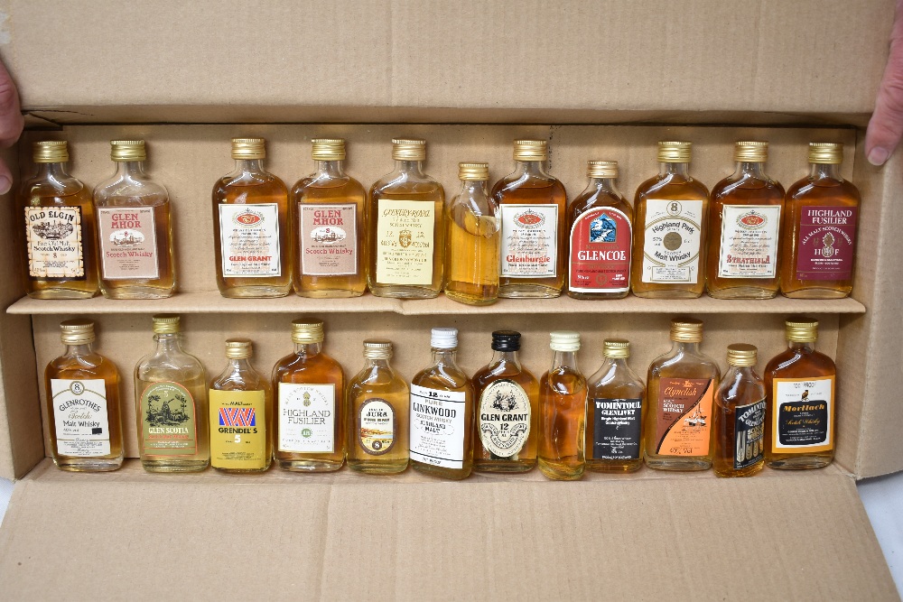 Twenty Three flat miniature bottles of Single Malt Whisky including Tomintoul, Jura, Glen Grant, Old - Image 2 of 2