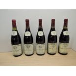 Five bottles of Louis Jadot Red Wine, 1996 Vosne-Romanee Les Suchots, Appellation Vosne-Romanee