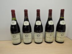 Five bottles of Louis Jadot Red Wine, 1996 Vosne-Romanee Les Suchots, Appellation Vosne-Romanee