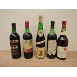 Five bottles of Wine, 1971 Chateau Monbousquet Saint Emilion no 103619, no strength or capacity