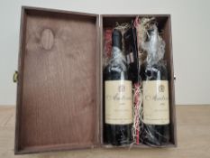 A Two Bottle Cased Set, Antonin 1995 Aged in Oak Barriques, 12% vol, 75cl, in presentation wooden