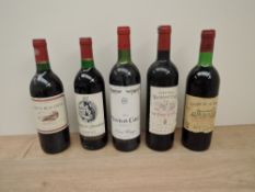 Five bottles of Red Wine, 1975 Chateau Da Vaure Bordeaux Superieur, 73cl, no strength stated,