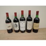 Five bottles of Red Wine, 1975 Chateau Da Vaure Bordeaux Superieur, 73cl, no strength stated,