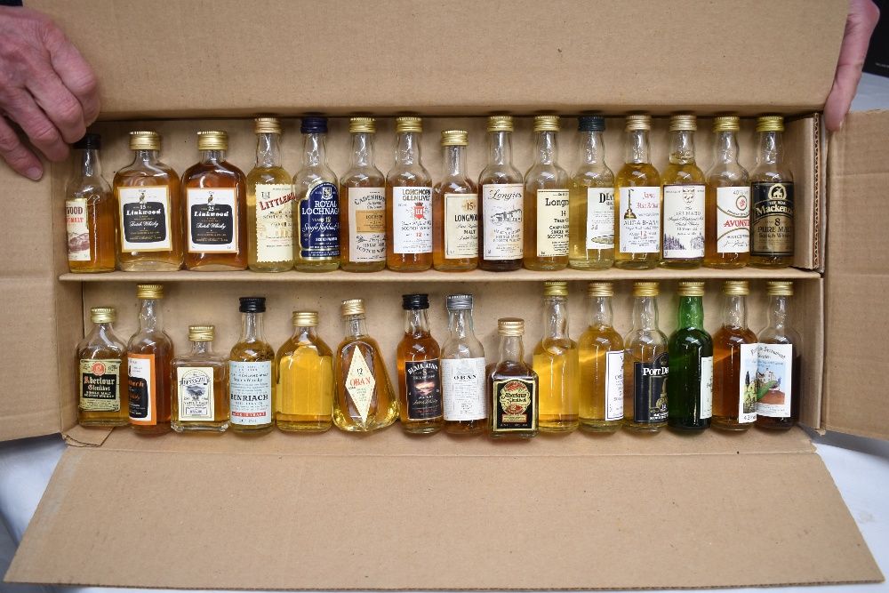 Thirty miniature bottles of Single Malt Whisky including 25 Year Linkwood, 8 Year Littlemill, 31 - Image 2 of 2