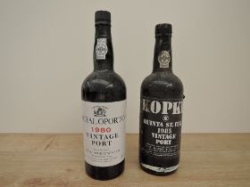 Two bottles of Vintage Port, Royal Oporto 1980, 20% vol, 75cl and Kopke Quinta St.Luiz 1985, 20%