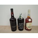 Three bottles of Port, Kopke Vintage Character Port 20% vol, 70cl, Triple Crown Port, no strength or