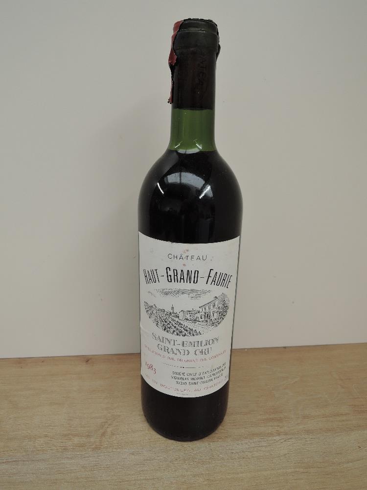 Ten bottles of 1983 Chateau Haut-Grand-Faurie, Saint-Emilion Grand Cru, 75cl, no strength stated