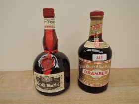 Two bottles of Alcohol, Drambuie 70 prof, 40% vol, 23 2/3 fl ozs, 68cl and Grand Marnier Liqvor, 40%