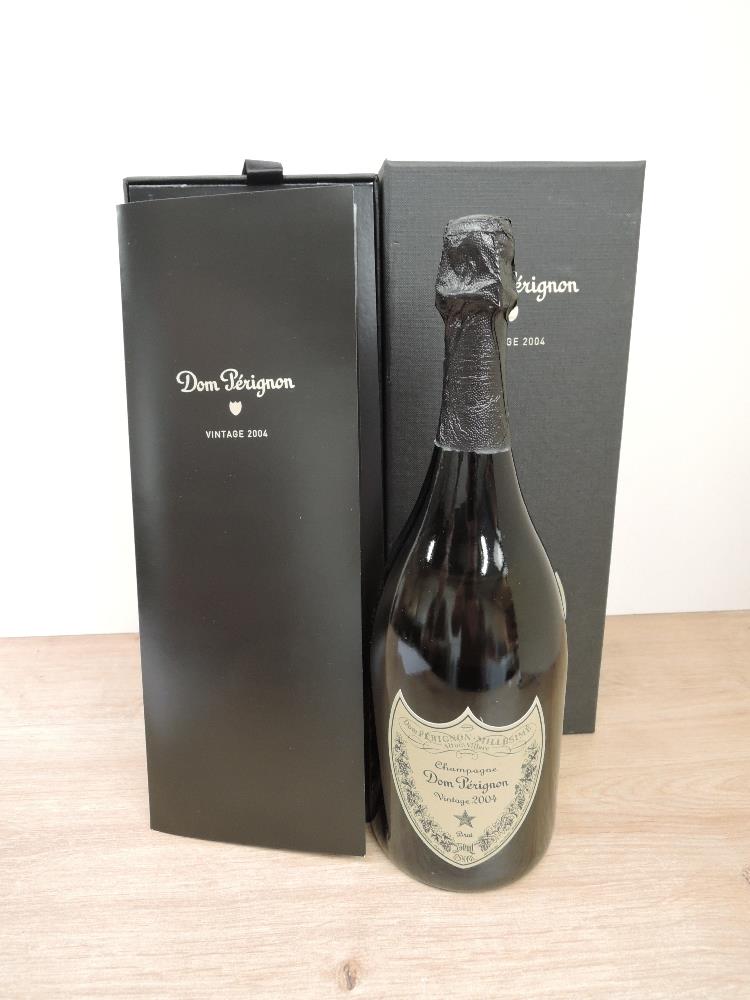 A bottle of Dom Perignon Vintage 2004 Champagne, 12.5% vol, 750ml, in original packaging and box