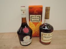 Two bottles of Alcohol, Hennessy Very Special Cognac, 40% vol, 1 Litre, in card box, Benedictine DOM