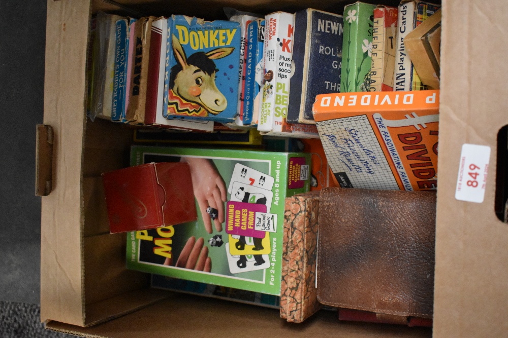 A box of vintage Card Games including Alice in Wonderland, Card Golf, Bulls & Bears etc