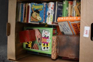 A box of vintage Card Games including Alice in Wonderland, Card Golf, Bulls & Bears etc