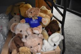 Two shelves of mainly modern Teddy Bears including Paddington, Barton Grange 2015 & 2017. TY etc