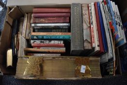 A collection of mixed interest books, including vintage books including bibles and poetry, also