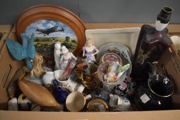 A miscellaneous selection of items including a Royal Doulton 'Heroes of the Sky' display plate in